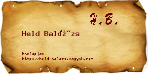 Held Balázs névjegykártya
