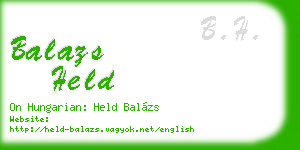 balazs held business card